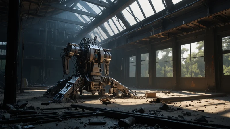 3D-принтер печатает стены экстренного жилого дома из переработанного пластика на строительной площадке