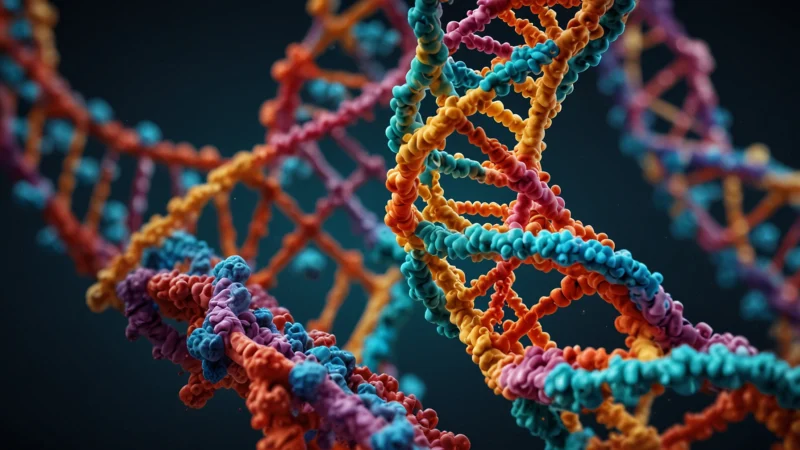 DNA double helix with epigenetic marks and cellular inheritance process
