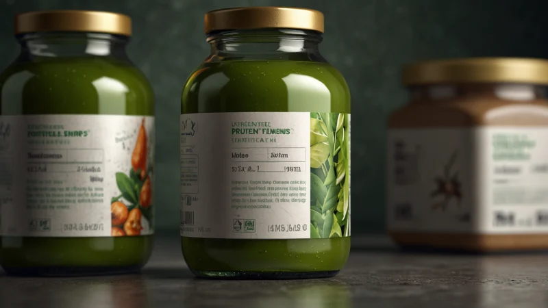 Упаковка продукта с пометкой натуральный и скрытые ингредиенты на этикетке