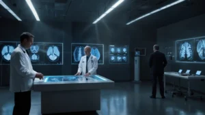 Голографическая выставка медицинских IT-решений с врачами и 3D-моделями данных