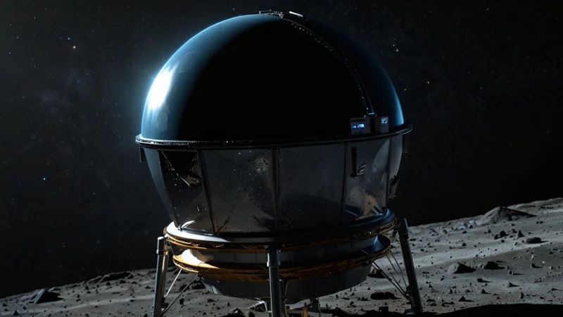 Космический телескоп с звездным щитом наблюдает атмосферу экзопланеты земного типа на фоне звездного неба