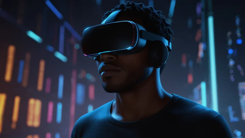 Человек создает идеальный цифровой аватар в метавселенной с помощью VR-шлема