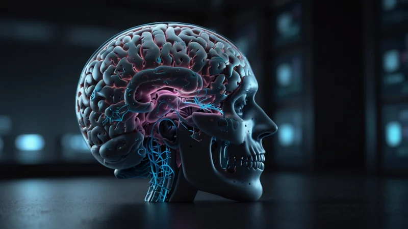 Визуализация активности мозга человека во время астрального путешествия, нейронные связи и силуэт