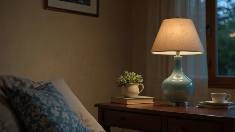 Яркая лампа дневного света имитирует солнечный свет в темной комнате, улучшая настроение и поднимая уровень эндорфинов