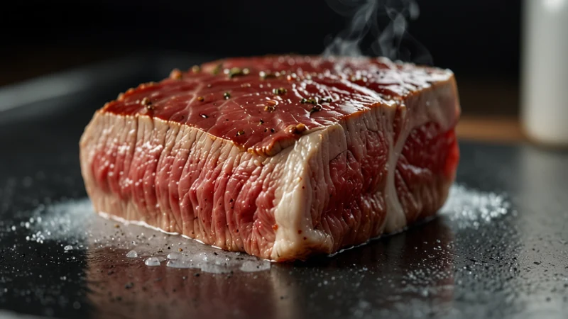 Стейк в вакуумном пакете готовится в водяной бане sous-vide при точной температуре